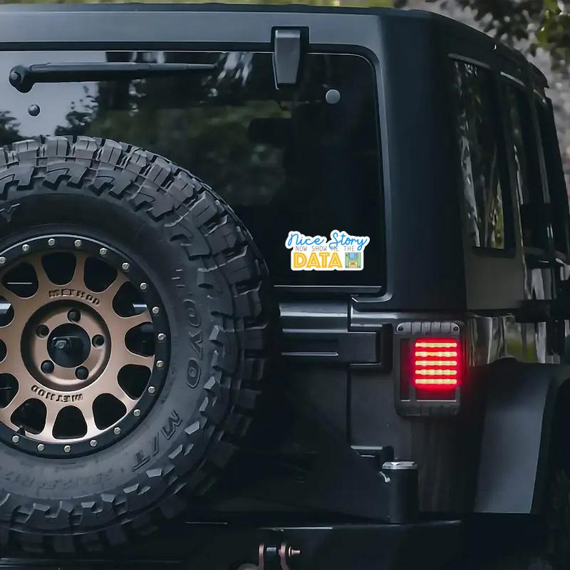 Хорошая история Покажите мне наклейку с данными Забавный технический программист Программное обеспечение База данных, Ноутбук Скейтборд Наклейки Эстетический компьютер Телефон