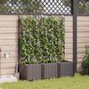 Garden Planter Set 3 pcs Brown 120 x 40 x 142 cm Plastic