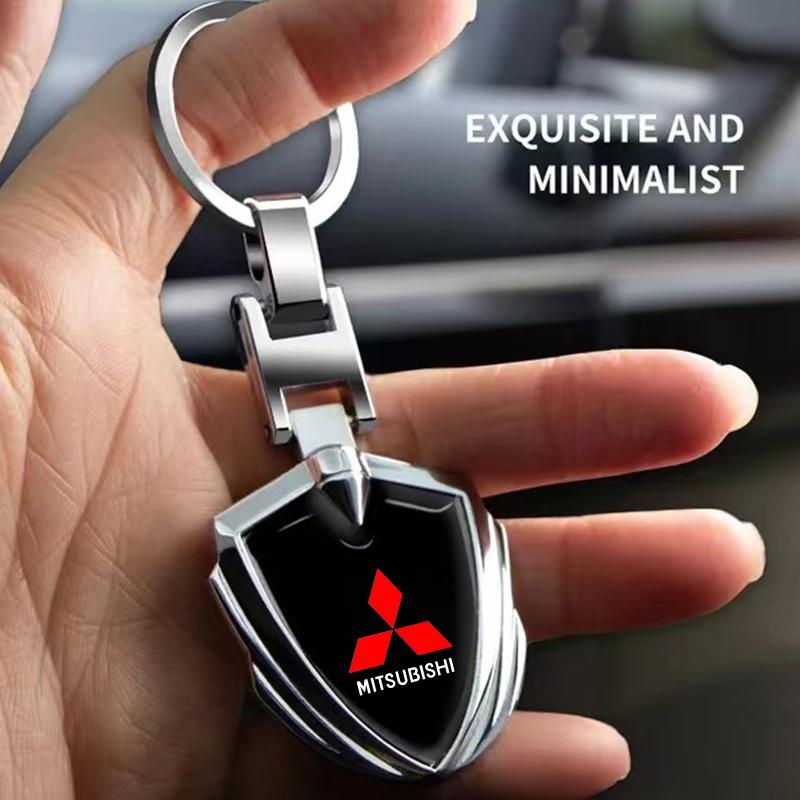 pdsh9 Car Emblem Keychain 3D Metal Key Rings Protection For Mitsubishi outlander Triton L200 ASX Mirage Pajero Eclipse Colt Lancer