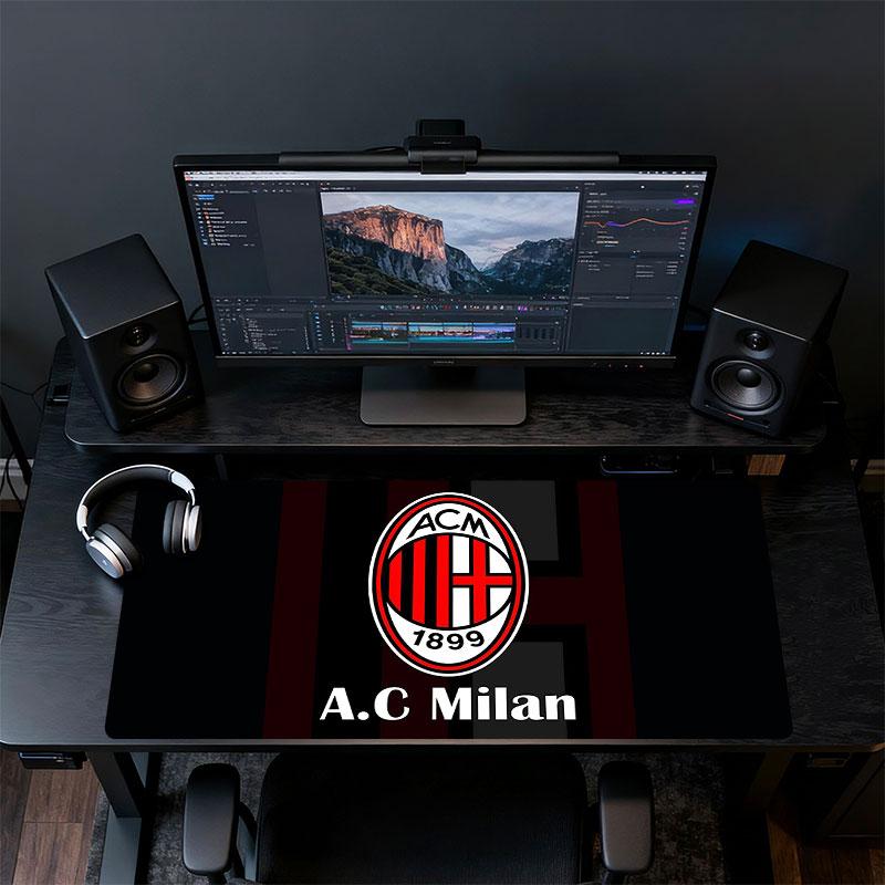Коврик для мыши AC Milan, Большой игровой коврик для стола, Нескользящий коврик XXL для мыши для ноутбука и планшета, Мини-коврик для игрового ПК со прошитыми краями