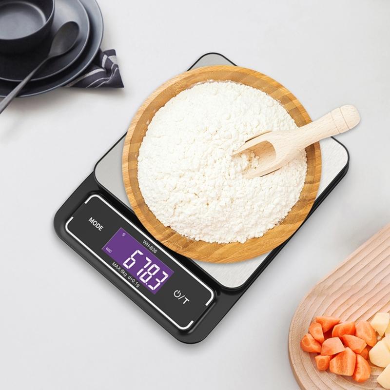 6 кг/10 кг Цифровые кухонные весы Водонепроницаемые Перезаряжаемые Электронные весы Светодиодная подсветка Дисплея Весы для взвешивания Многофункциональные