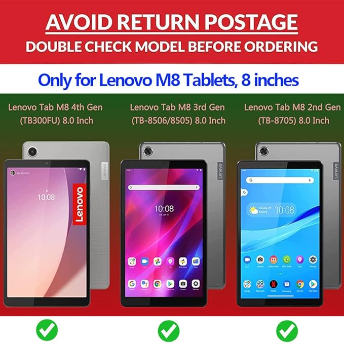 Case for Lenovo TAB M8 8505F 8705N M8 Gen 4 2023 8.0 Lightweight EVA Shockproof Protective Case for MatePad T8 8.0 TCL TAB 8 LE