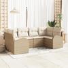 VidaXL 6-Piece Garden Sofa Set with Beige Cushions In Poly Rattan, VidaXL 2-Seater Garden Sofa 3354850