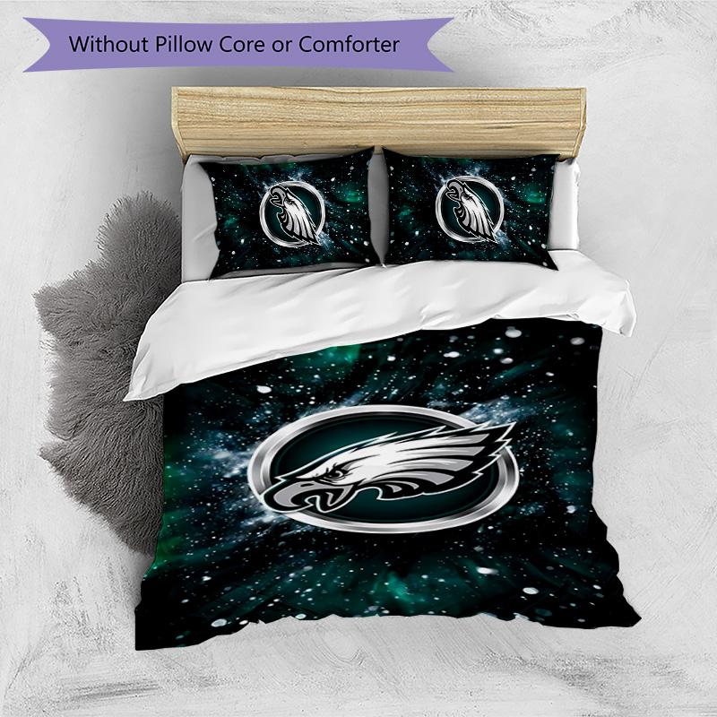 3pcs Philadelphia Eagles LOGO pattern bedding set duvet cover set includes duvet cover &pillowcases,perfect all season bedroom decoration&gift