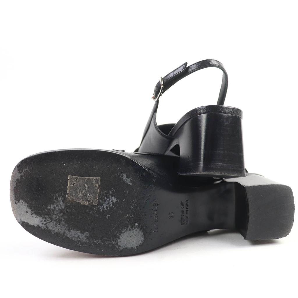 Great HERMES pumps Anfini Strap slingback leather black leather Women 36 Used