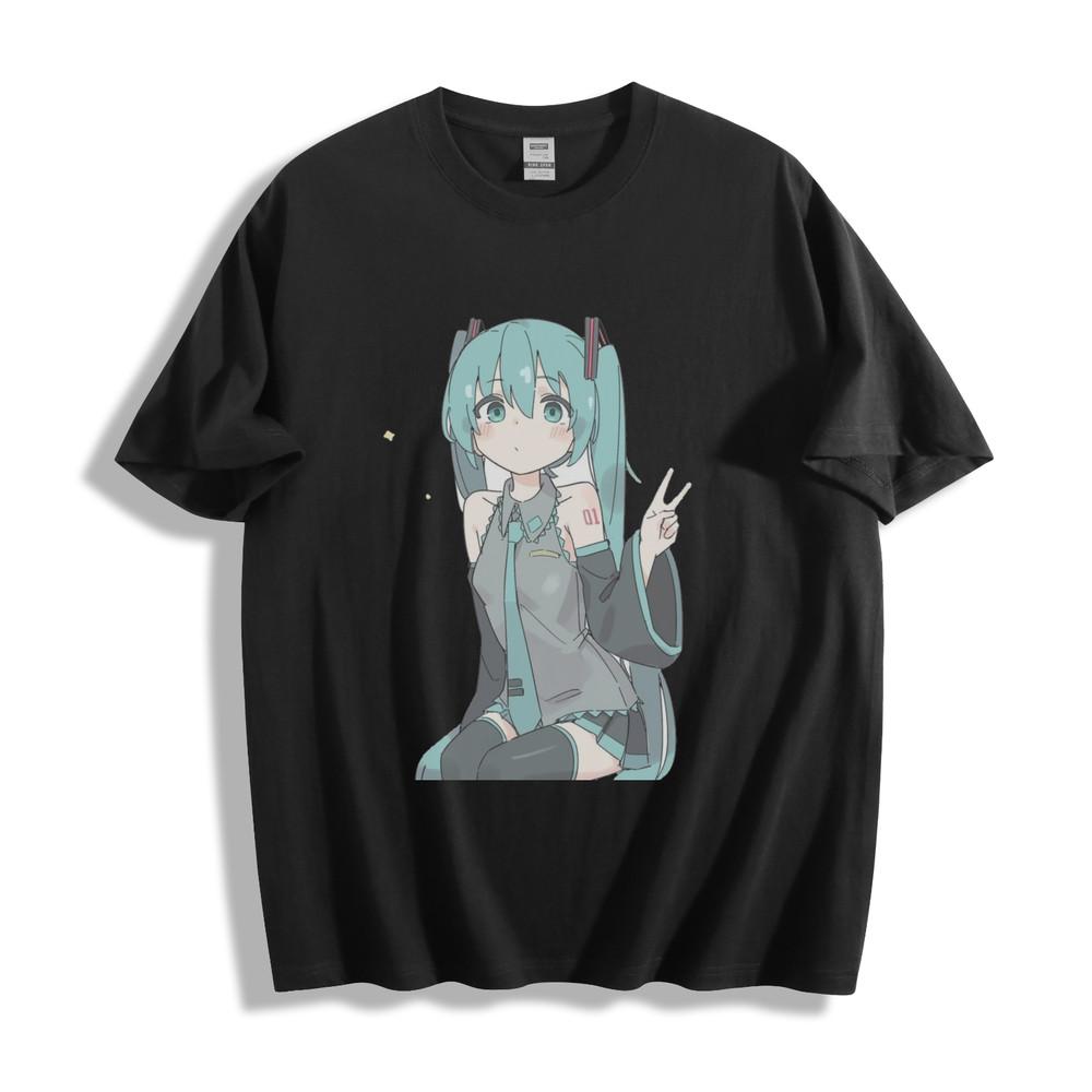 Футболка Hatsune Miku со знаком мира - Веселые аниме-вайбы, унисекс