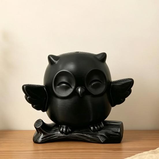 3D-печатная фигурка совы Милая сова на ветке дерева Статуэтка Мини-животное леса Украшение для дома Офиса Стола Полки Телевизора Книжной полки