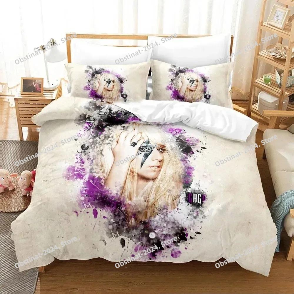 3D Print Lady Gaga Bedding Set Printed Duvet Cover Pillowcase Single Double Style Queen King Size Sets Home Textileextile