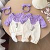 Newborn Cute Princess Long-Sleeve Romper for Milestone Celebrations