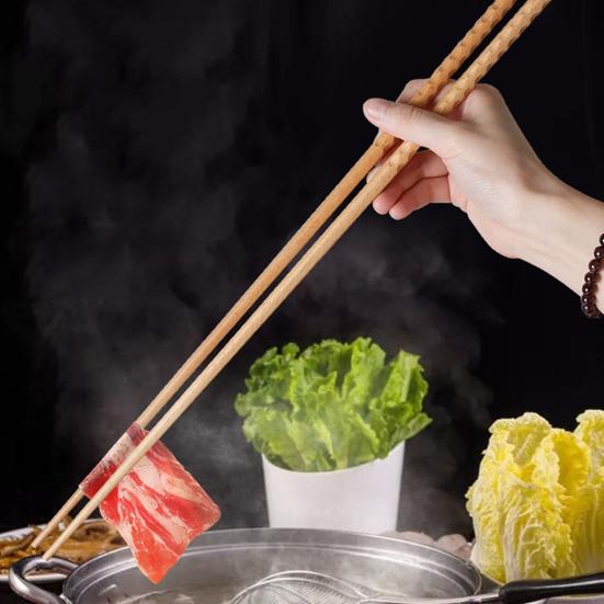 1 пара палочек для еды, термостойкие пищевые нескользящие расширенные деревянные палочки для сбора еды, бытовые палочки для жарки и кулинарии