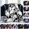 Flower Skull 3D Print  Blanket Sofa  Blankets for Beds Super Soft Warm Blanket Cover Flannel Throw Blanket Fleece Blanket