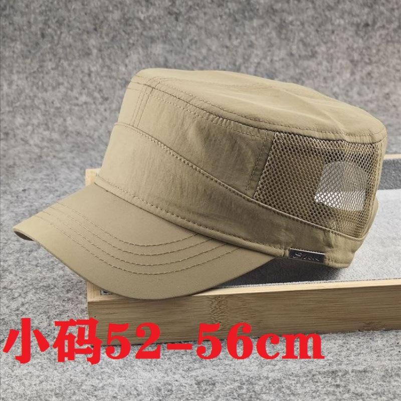 European and American style casual mesh flat top hat summer breathable small head circumference men's hat solid color simple small size women's hat