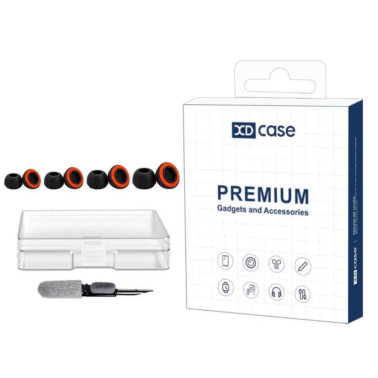 XDcase 4‑Pairs XS/S/M/L Silicone Sponge Ear Tips, Noise Isolation Replacement Earbud Sleeves with Storage Case