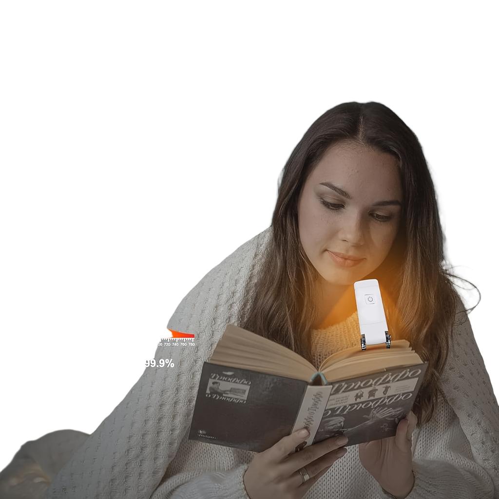 Перезаряжаемая клипсовая книжная лампа с регулируемой яркостью, портативная светодиодная лампа для чтения для кровати, стола и путешествий (Доступны варианты цвета)