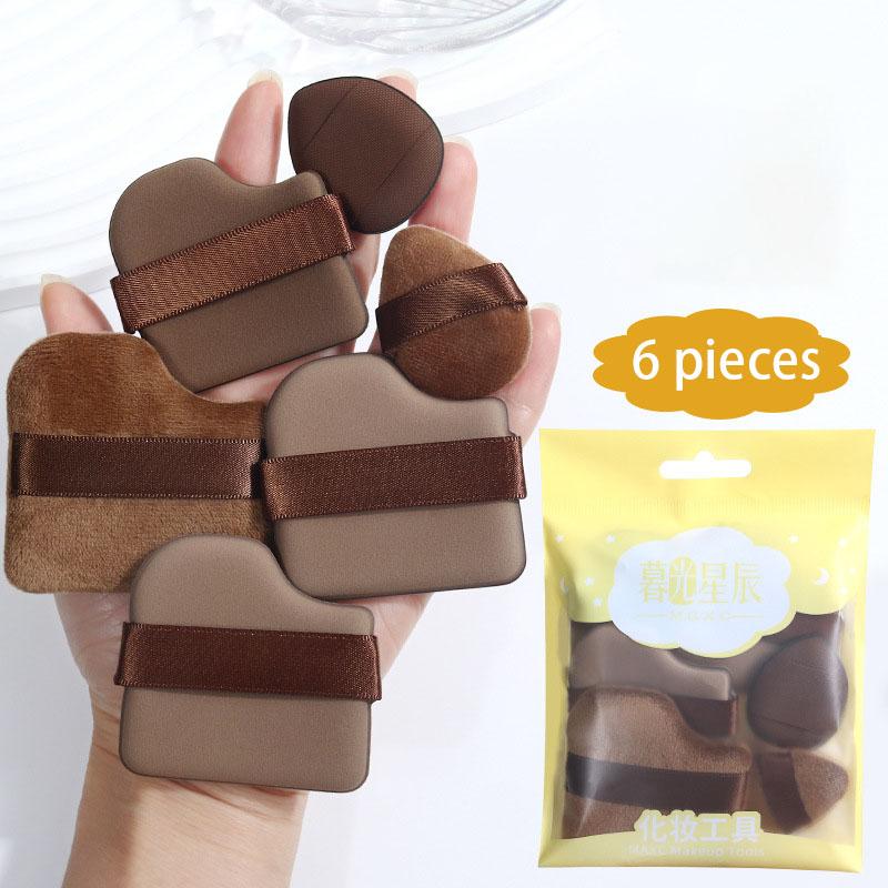 Chocolate Chip Cookie Puff Air Cushion Flocking Powder Puff Without Powder Wet Dry Makeup Sponge Hydrophilic Polyurethane Borla