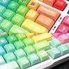133Keys Rainbow Keycaps DA Profile 9.5mm Thick PBT Keycaps для 61/87/104/108 Layout Mechanical Keyboard Keycaps