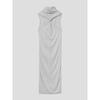 Anggae Twisted Back Knit Dress Gray