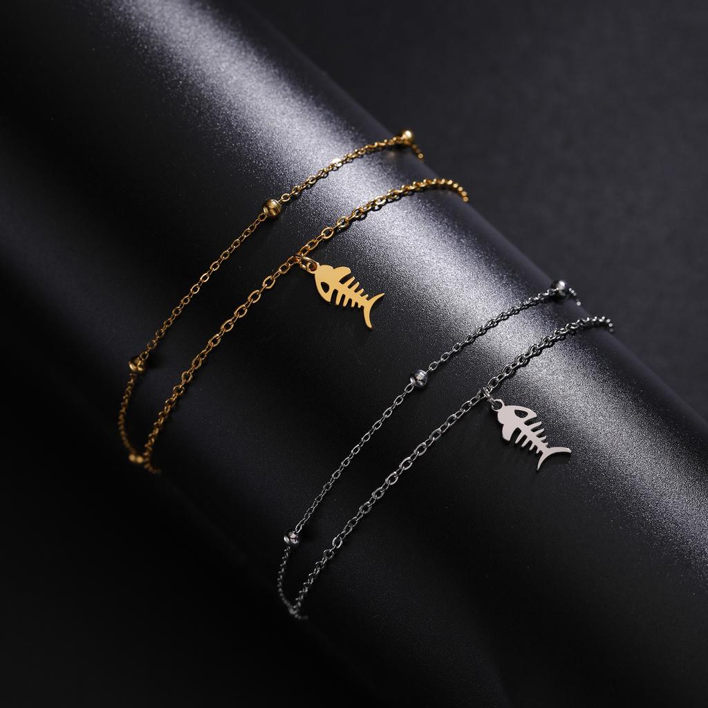 Cazador Cute Cat Kitten Head Bracelet for Women Stainless Steel Animal Double Chain Bracelet on Hand Jewelry Gift Wholesale 2026