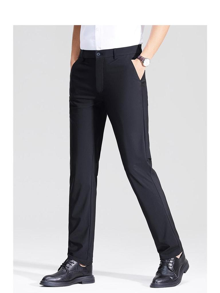 Мужские весенне-летние повседневные брюки из высокоэластичного ледяного шелка