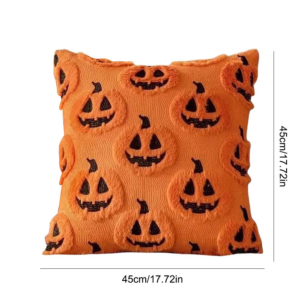 Чехлы на подушки 'Тыква-призрак' 45X45MM Мягкий плюш Искусственный чехол на подушку Декор на Хэллоуин для дивана кушетки кровати гостиной Легко чистить