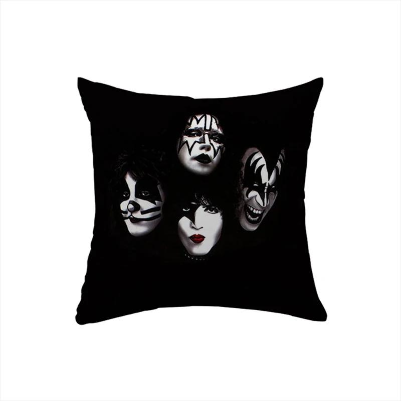 Наволочка 45x45 для подушек для кровати, дивана KISS Rock & Roll All Nite Party Домашний декор Подушка Уютные наволочки Декоративная лента Дакимакура