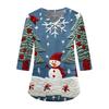 Женская модная и повседневная рождественская футболка с рукавом три четверти