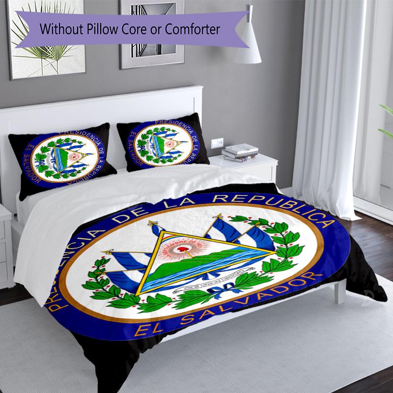 3pcs flag of El Salvador pattern bedding set duvet cover set includes duvet cover &pillowcases, perfect all season bedroom decoration & gift