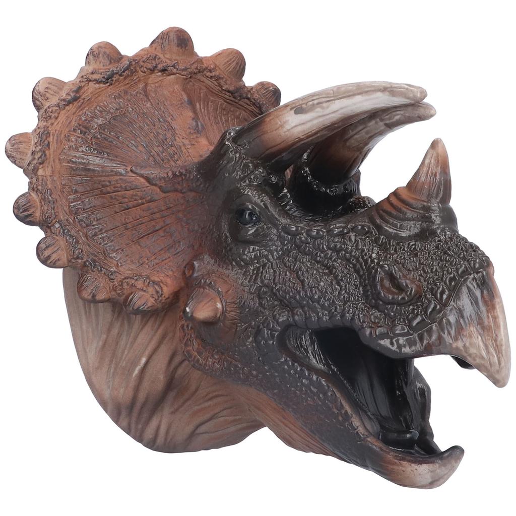 Triceratops Puppet Rubber Nontoxic Durable Hand Painted Appearance Triceratops Hand Puppet