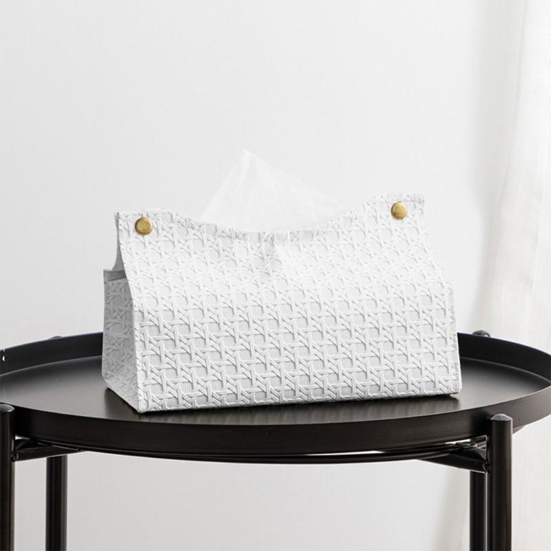 Держатель для салфеток из искусственной кожи, прямоугольный ротанговый чехол для коробки салфеток, диспенсер для бумажных салфеток для капель