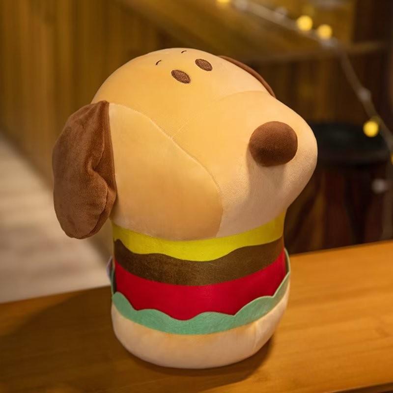 Cute Hamburger Dog Stuffed Animal With Soft Short Plush Ideal For Gifts And Decor