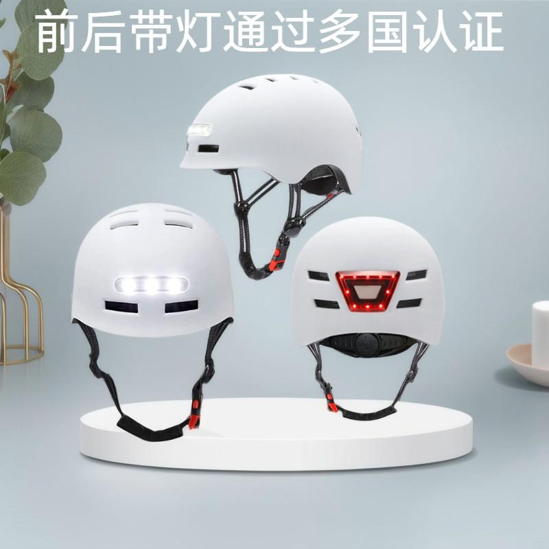 LED Lighted Bicycle Helmet Urban Commuting Mountain Bike Cycling Safety Gear Half Shell Adult Unisex