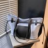 Autumn Winter Women's Big Tote Bag Korean Versatile Canvas Shoulder Bag Casual Commuting Contrasting Color Handbags