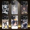 P-Красивый Аниме D-Дерби Милый Для iPhone 17,16,15,14,13,12,11,Pro,MAX Черный Конфетный Матовый Чехол
