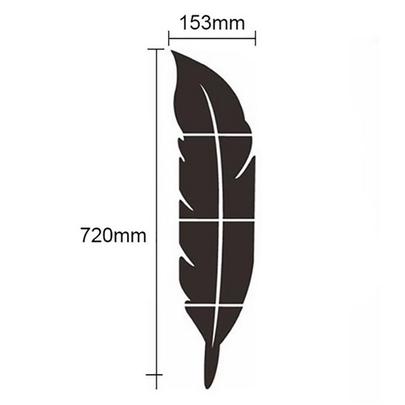 Зеркальные наклейки на стену, украшение с перьями, зеркало, трехмерное украшение для дома, зеркальные наклейки, украшение для крыльца, ванной комнаты