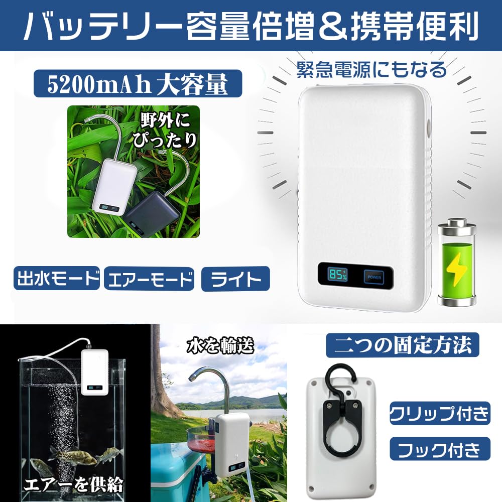 Инновация 5200 мАч сумка для хранения VIGOUROUS наружный перезаряжаемый водяной воздушный водяной насос со светодиодным датчиком обнаружения электрический новый простой для перекачивания катастроф