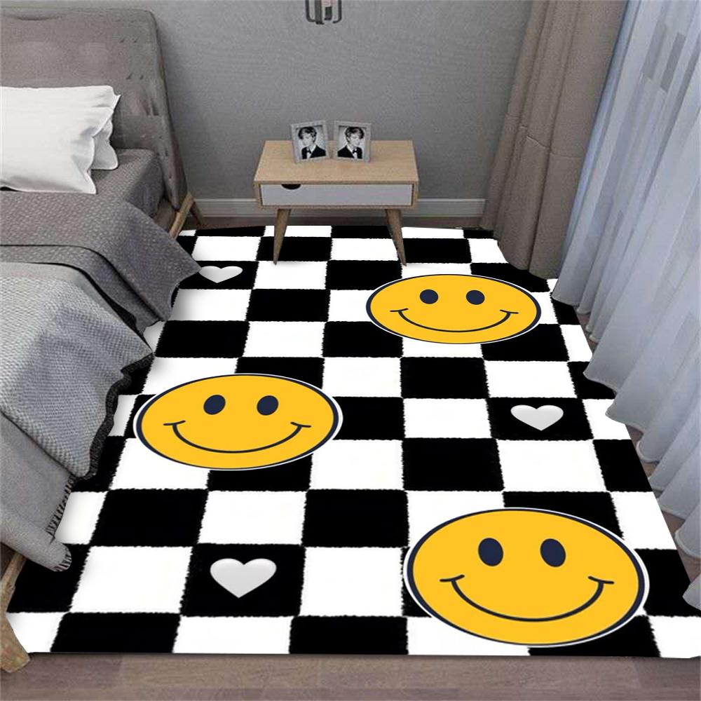 Ковер с улыбающимся лицом Мультяшный Ковер для Гостиной Спальни Кухни Дивана Стола Балкона Коврик Нескользящий Моющийся Коврик для Дома Изысканный INS
