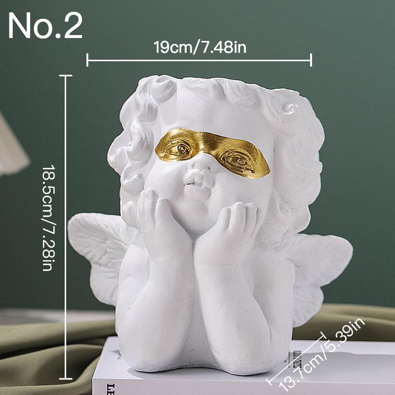 Милый цветочный горшок с ангелом, сочный горшок, кашпо из смолы, домашний декор, украшение для дома, настольные украшения, горшок для растений бонсай
