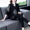 Summer Korean Version of The Temperament Is Thin Two-piece Atmospheric Fashion Casual Harem Pants Women's Suit
