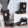 Four Seasons Rain Shoes Men's Waterproof Construction Site Water Shoes Winter Warm Water Boots Wear-resistant High Rain Boots Non-slip