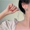 Silver Tassels Earring Bow Crystal Clip Earrings for Women Jewelry Accessories