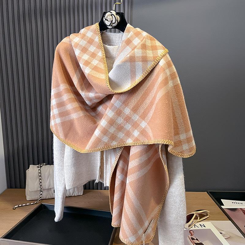 Scarf Women'S Autumn And Winter New Item Cashmere Blend Double-Sided Color Warm Shawl Thick Long Scarf High-End Sense Fashionable And Versatile