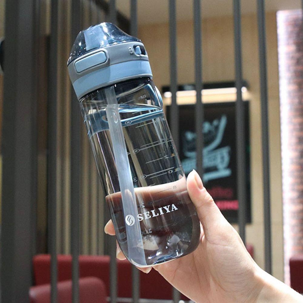 500/650ML Student School with Straw Sports Water Cup Water Bottle Multicolor Plastic Bottle