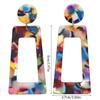 1 Pair Earrings Square Geometric Universal Round Colorful Exaggerated Jewelry Party Favors Fashion Accessory Gifts for Women