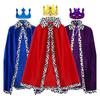 King Robe Costume Set King Cloak Crown Set King Capes Halloween Cosplay Costume for Kids Teen Adult Cosplay, Role Play