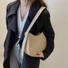 PU Shoulder Underarm Bag Solid Color Handbags Casual Half-Moon Underarm Bag  for Women