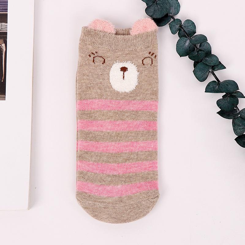 5 Pairs Women Socks Small Animal Cartoon Pattern Boat Sock for Summer Breathable Casual Girls Funny