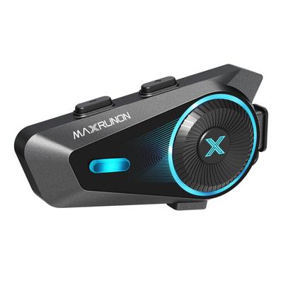 MAXRUNON D10 Мотоциклетная гарнитура, Распознавание японской речи, Одновременный вызов 4 человек, Подключение в одно касание, FM