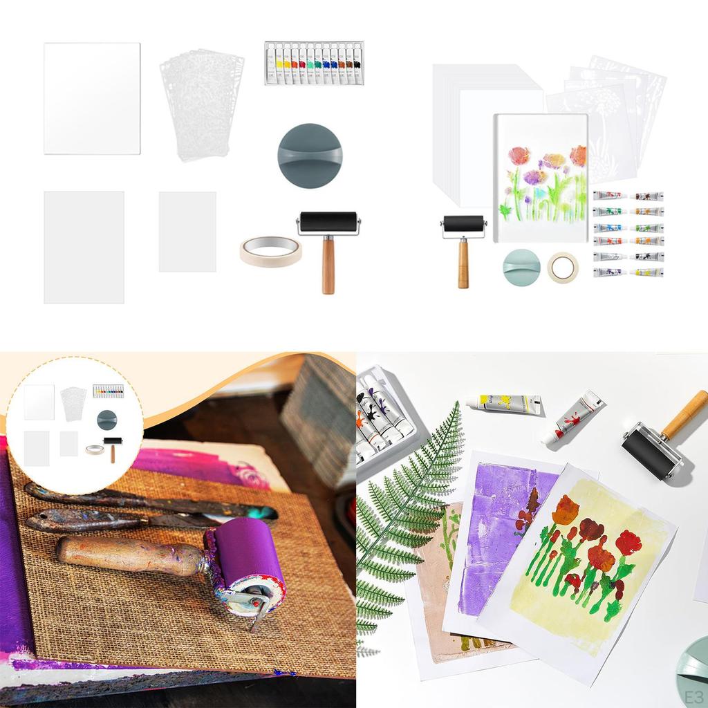 Набор для начинающих для гелевой печати Художественные принадлежности Профессиональный для изготовления открыток и поделок Универсальные трафареты