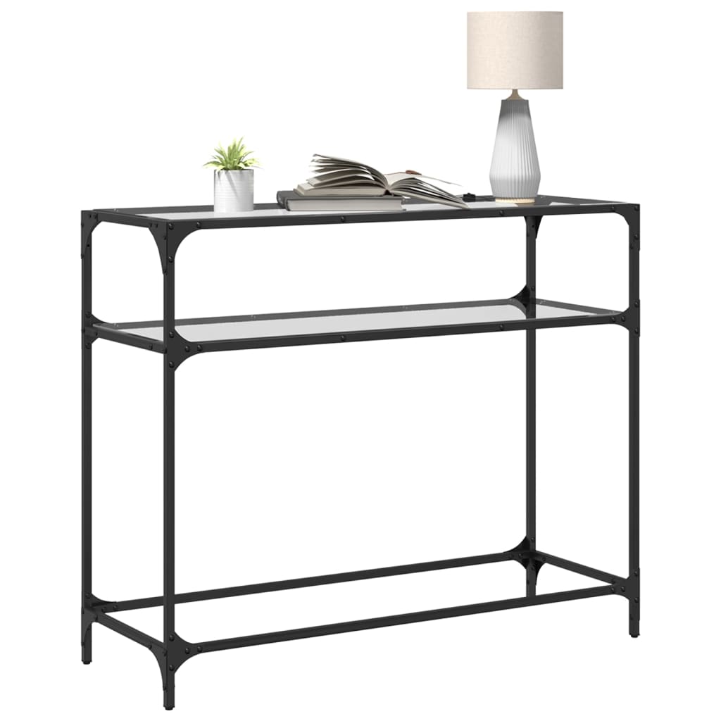 Vidaxl Stolik Konsolowy Z Przezroczystym, Szklanym Blatem, 98X35X81 Cm
