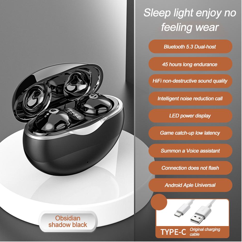 Mini Bluetooth 5.3 Headphones True Wireless Invisible In-Ear Earphones Gaming HIFI Stereo Noise Reduction Earbuds 20H Music Time